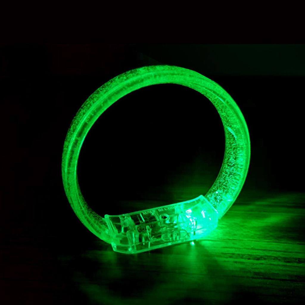 2pcs Light Up LED Bracelets Flashing Glowing Wrist Band Blinking Bangle Party Fun&