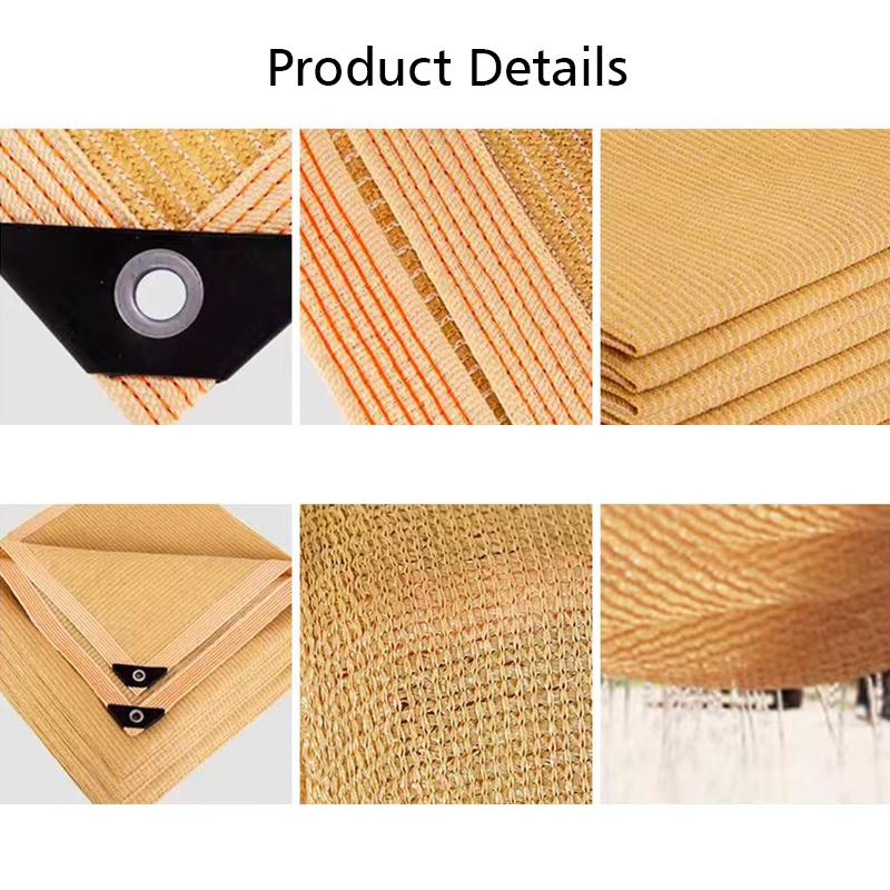 1шт армированная летняя подшитая ткань солнцезащитного козырька теплоизоляционная сетка с люверсами бежевый прочный бежевый