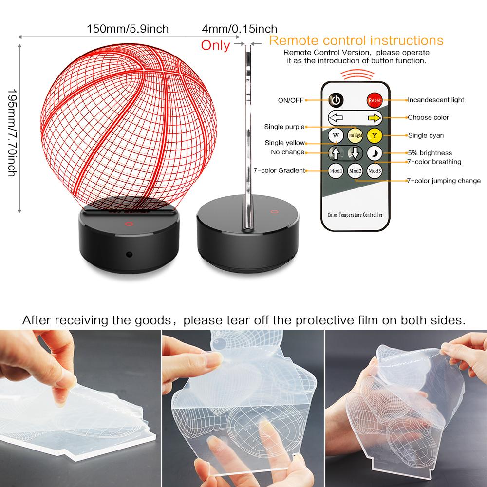 3D иллюзия светодиодный ночник 3D визуальный светодиодный ночник романтический подарок на день рождения Рождественский подарок 3D ночь