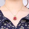 Style Gold Palace Crafts Ancient Vintage Enamel Colored Floral Flower Natural Carnelian Jewelry Sets Ring Earrings For Women