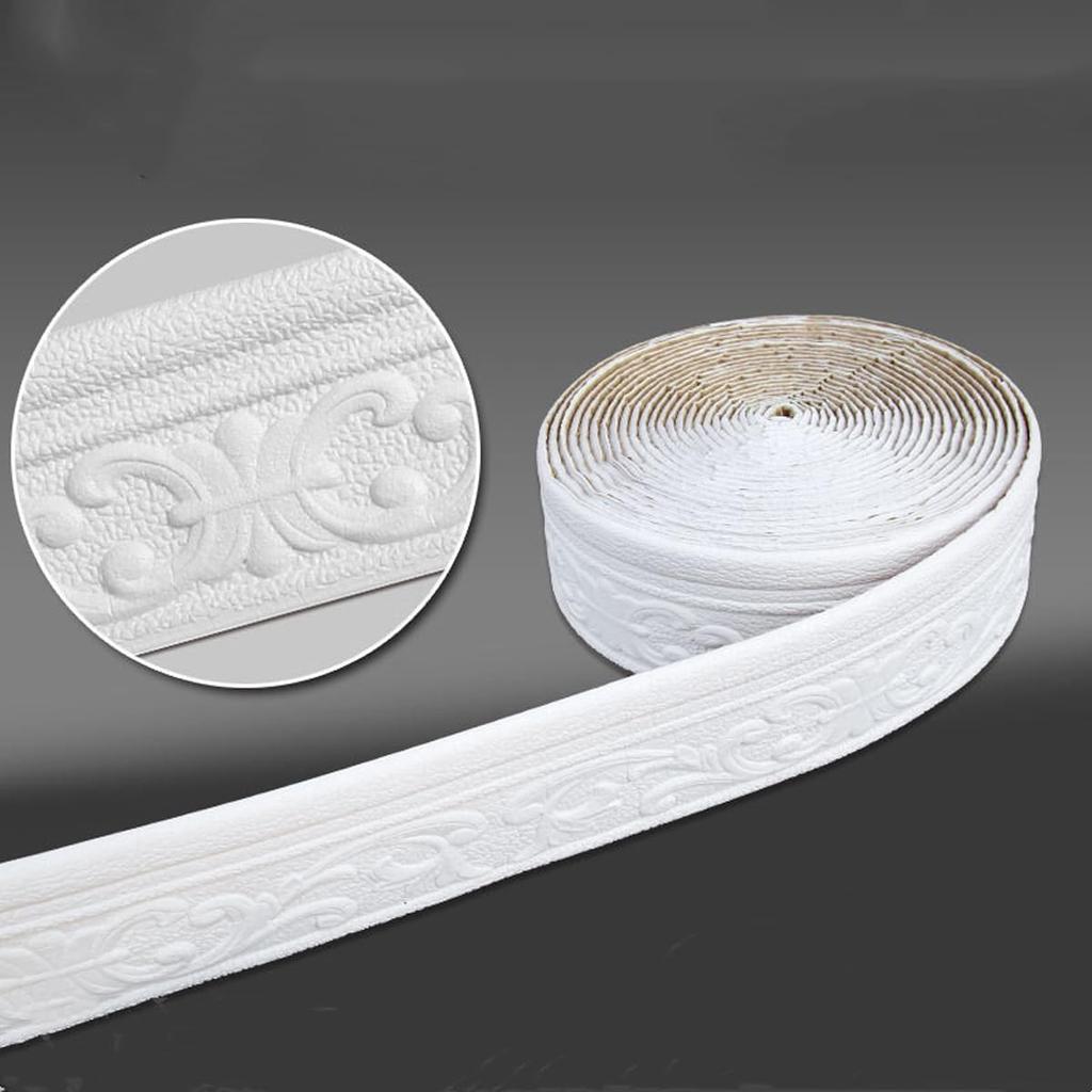 1 шт. 8 см x 2,3 м Самоклеящаяся 3D стеновая молдинг-лента Декор для дома Линия настенного молдинга Самоклеящийся плинтус/потолочный молдинг Расширяющий декор