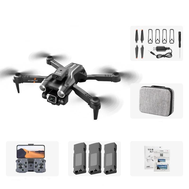 Новый K9Pro Дрон с дистанционным управлением, двойная камера, 4K, широкоугольное оптическое позиционирование потока, предотвращение препятствий, мини-складной квадрокоптер, игрушка в подарок