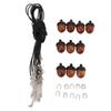 10PCS Wooden Nut Acorn Pendant Necklace Acorn Box Clasp Nylon Cord Kits DIY Pendant Decorations for