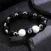 Billiard Black Ball 8 Beads Bracelet Men Women Handmade Cross Lucky Elastic Bracelet Male Hip Hop Jewelry Accessories