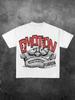 Mens Yk2 Hiphop Pattern Tshirt  Retro Street Style Print  Casual Short Sleeve West Coast Loose Top
