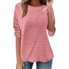 Женский свободный повседневный топ с длинным рукавом, круглым вырезом, пуговицами, принтом в полоску, футболка