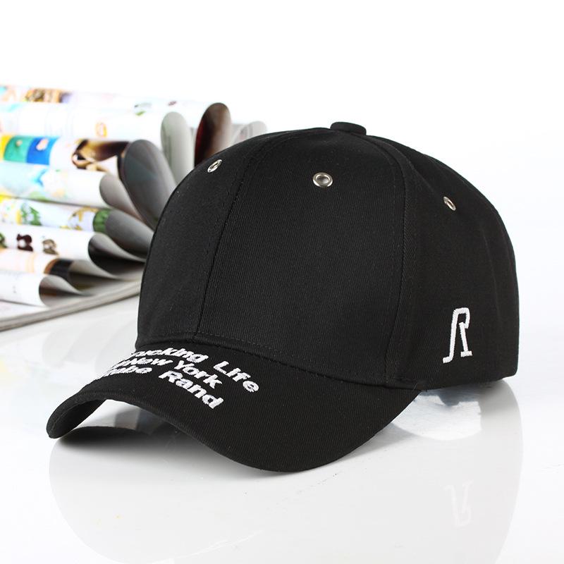 New Fashion letter Embroidery black White Cap Cotton Snapback Hats For Men Women Hip Hop Fitted Baseball Caps