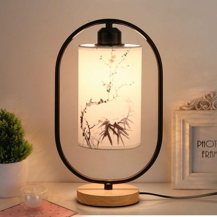 Современная минималистичная настольная лампа в китайском стиле для спальни, прикроватная, для чайной комнаты или кабинета - Каллиграфия и поэзия Сделай сам