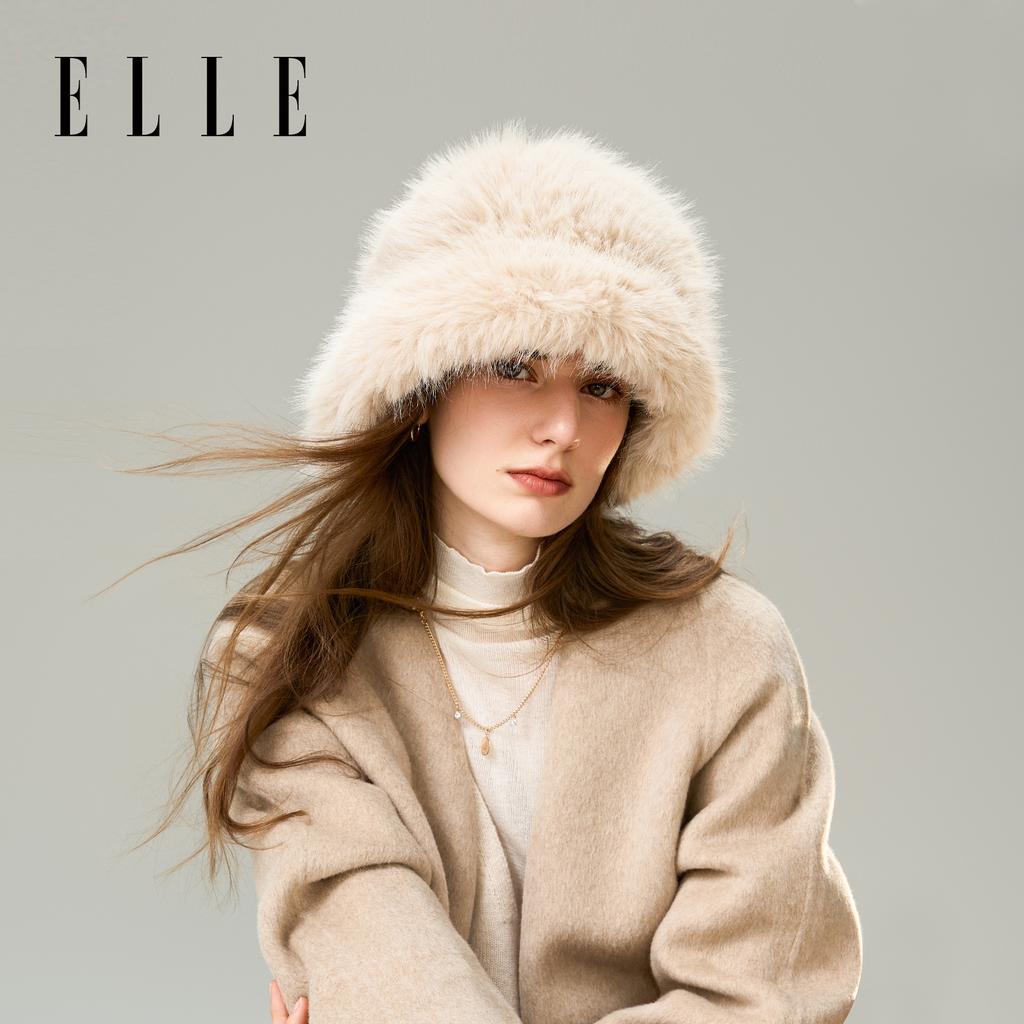 ELLE Plush Double-Sided Fashion Hat