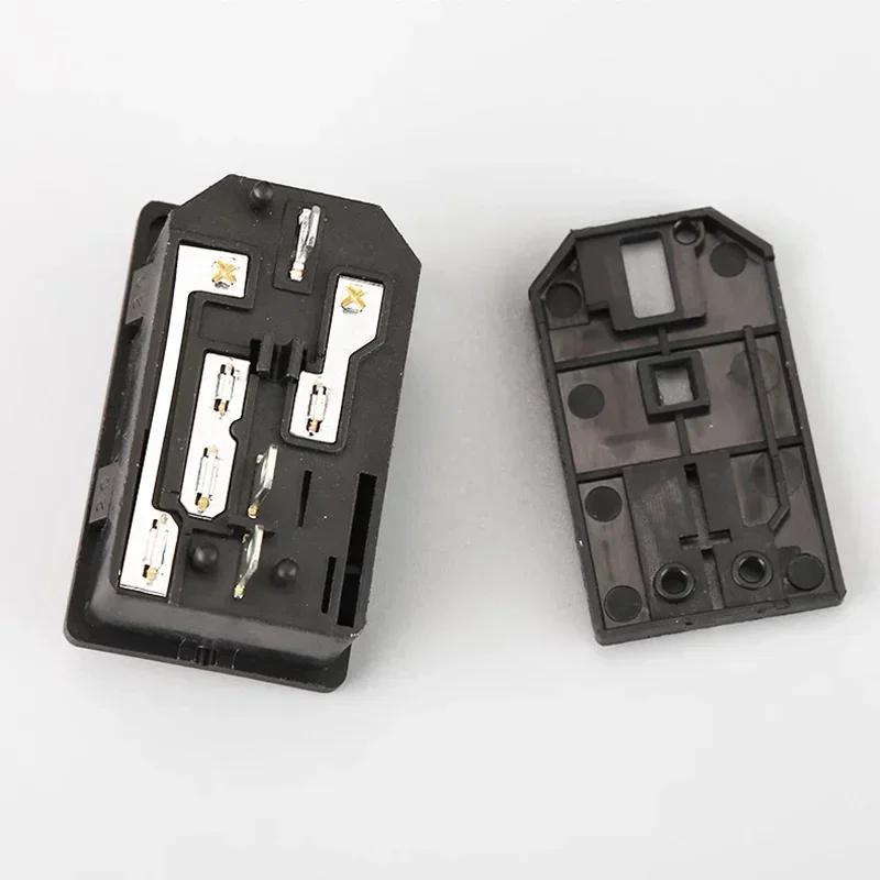 5/20Pcs AC-01-2 Electrical Switch 250V 10A Fuse AC Power Socket Panel Mount AC Connector Rocker Switch with 3Pin Red LED Switch