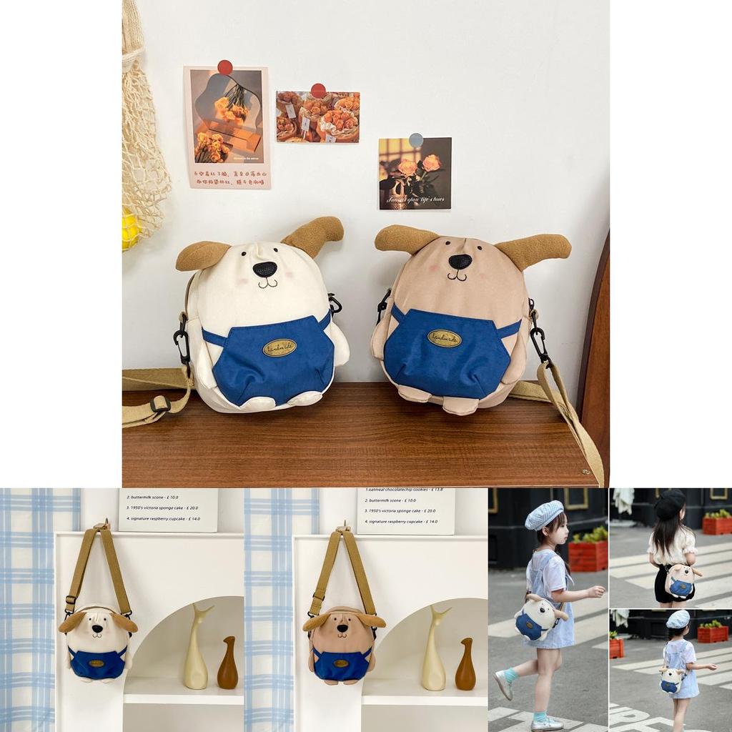 Children Nylon Cute Dog Shoulder Bag With Breathable And Durable Design For School Use