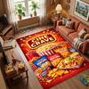 Movies and food trending culture Living Room Rug, Bedroom Rug, Bedside Rug,Machine washable and foldable for storage
