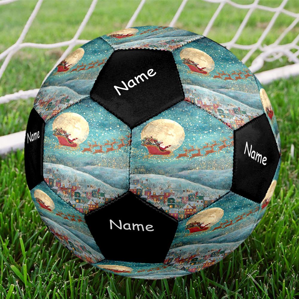 Custom Name Christmas Santa Claus Theme Size 5 Soccer Ball, Suitable for Both Indoor and Outdoor Matches, a Gift Suitable for Everyone.