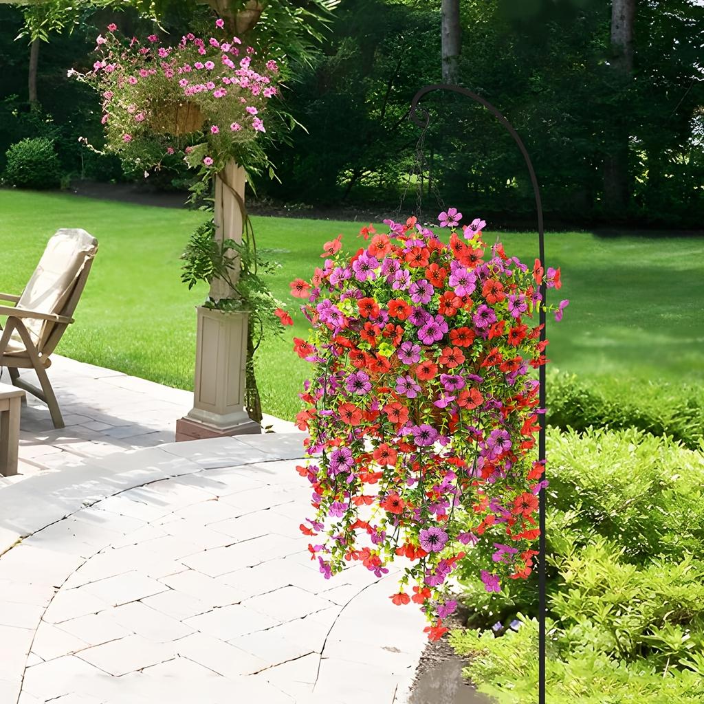 4pcs Artificial Hanging Trumpet Flowers -Outdoor Indoor Doorstep , Festive Home Accents, Floral Display Durable Flower Vines