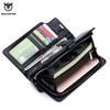BULLCAPTAIN Men Long Wallet Clutch Bag Credit Card Holder Purses Carteras Billetera Hombre Leather Money Portfe Carte