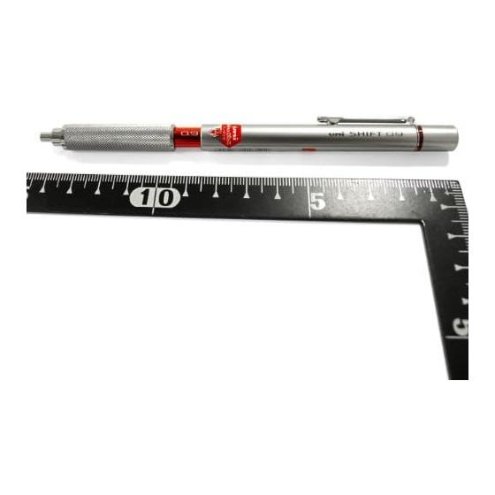 Механический карандаш Mitsubishi Pencil Shift 0.9, Чертежный тип, Серебристый M91010.26 - Поворот для втягивания стержня, Предотвращает загрязнение пенала и поломку стержня,