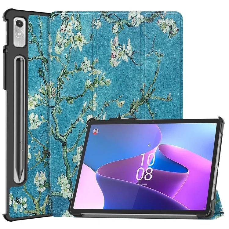 Чехол для Lenovo tab P12 12.7 Легкий трехскладной стенд Кожаная обложка для планшета для Xiaoxin Pad Pro 12.7 P11 P11Pro P12 2023