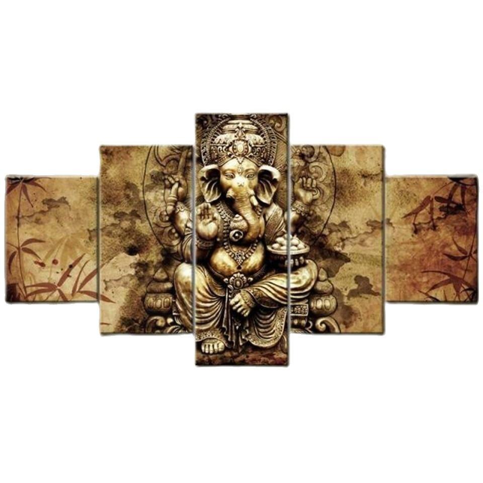 5 шт. Ганеш красный клен Восточно-индийский индуистский Бог настенный принт художественные холсты постеры живопись для гостиной домашний декор фотографии