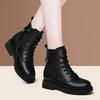 Fashion Autumn Women Short Boots Outdoor Fashion Black Low Heel Lace-up Motorcycle Boots British Style Warmth Female Winter Ankle Boots