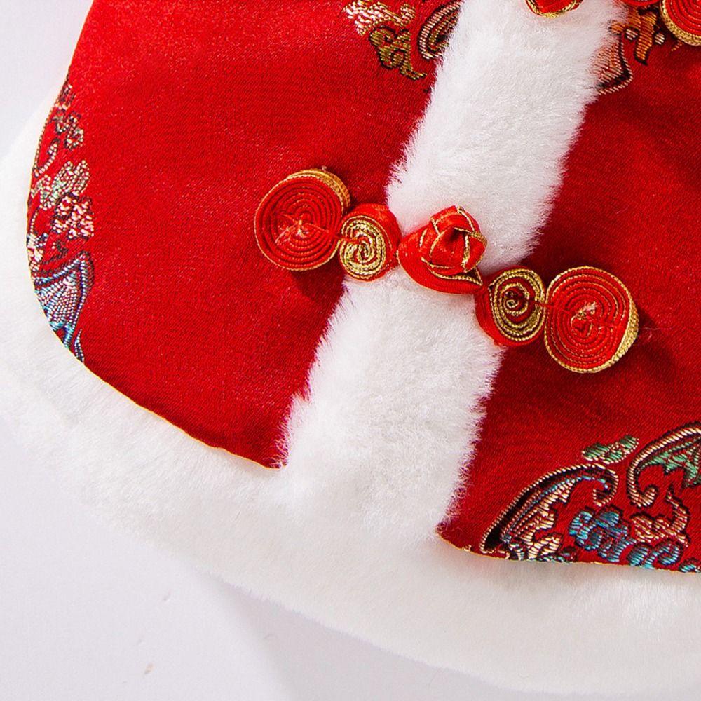 Костюмы для питомцев в китайском стиле, плюшевый костюм для собаки на Новый год, стильная одежда Тан для питомцев, китайский Новый год