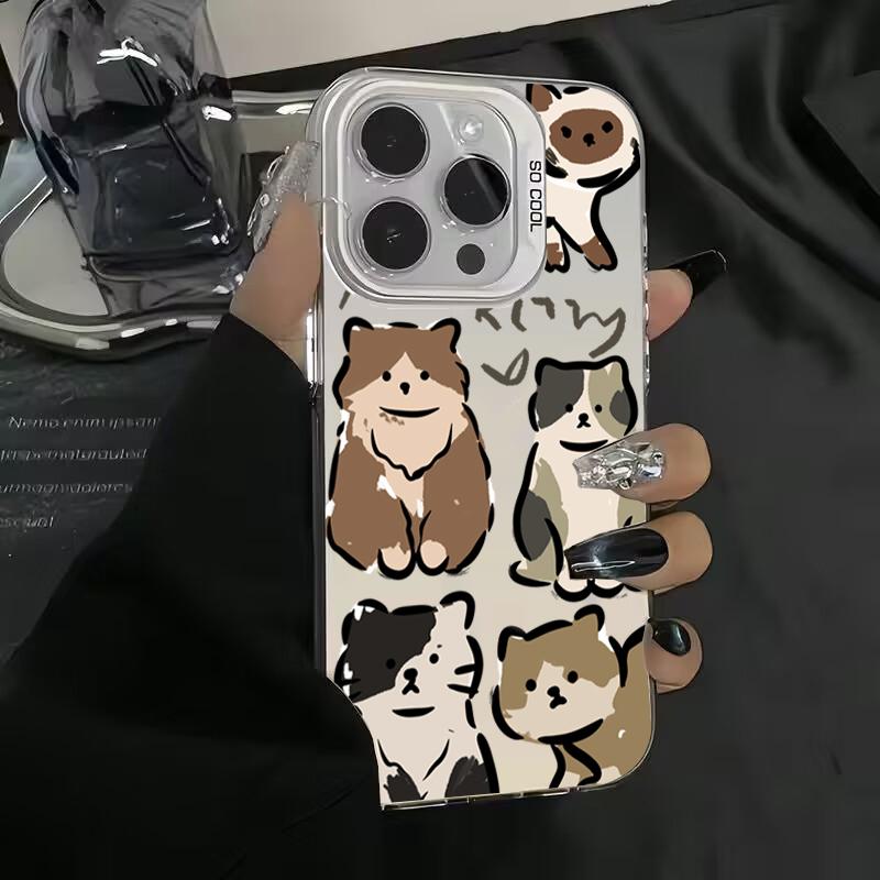 Чехол для телефона Funny Cats Graffiti Dog Laser IMD для Samsung Galaxy S24 S23 S22 S21 Ultra Plus S20 FE A13 A23 A15 A35 A55 A52