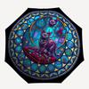 Cyber Cat Kingdom pattern umbrella, portable and foldable design, 8 ribs, a casual accessory for Halloween, Christmas, and birthday gifts.