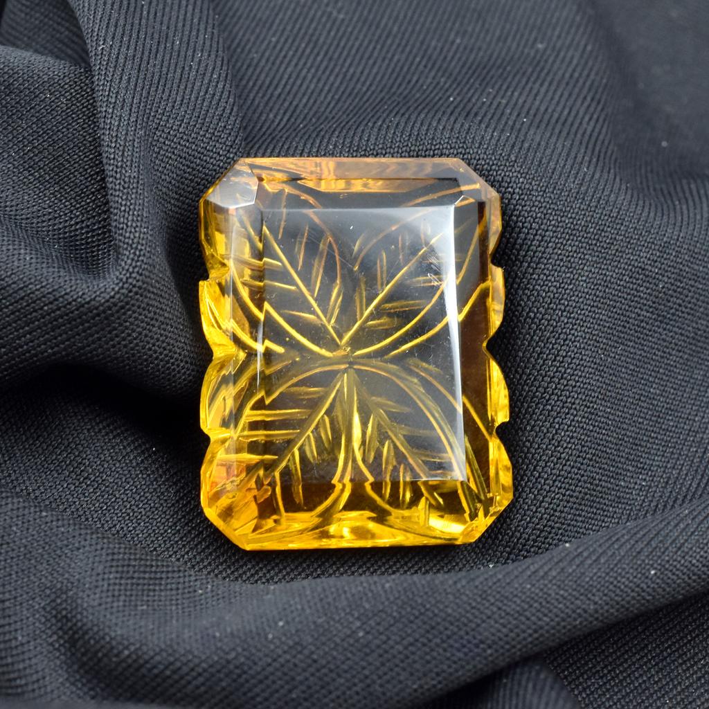 Natural Emerald Cut Yellow Topaz 64.60 Ct Brazilian Loose Gemstone
