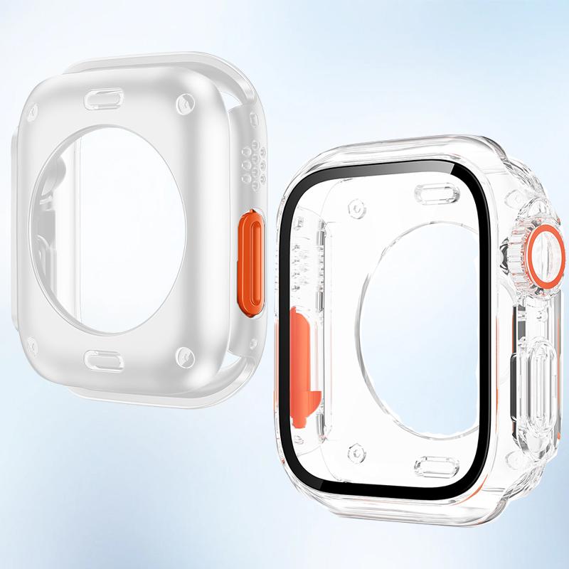 Защитная крышка-экран для Apple Watch 44мм 45мм 46мм 42мм Жесткий ПК Передний Задний Бампер Чехол для Iwatch 10 9 8 7 6 Сменить на Ultra