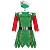 Santa Claus Helper Cosplay Women Dress Green Christmas Elf Costume For Adult Xmas Workshop New Year Outfits Women
