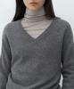 MUSINSA СТАНДАРТ ЖЕНЩИНА [Victoria Wool] Женский вязаный джемпер с V-образным вырезом [Пыльно-серый]