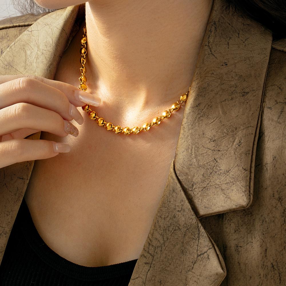 Элегантный европейский и американский набор цепочки и браслета - медные украшения для женщин