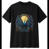 Tattoo Peacock in Moonlight Bird Mens T-Shirt Black 100% Cotton Wildlife Printed