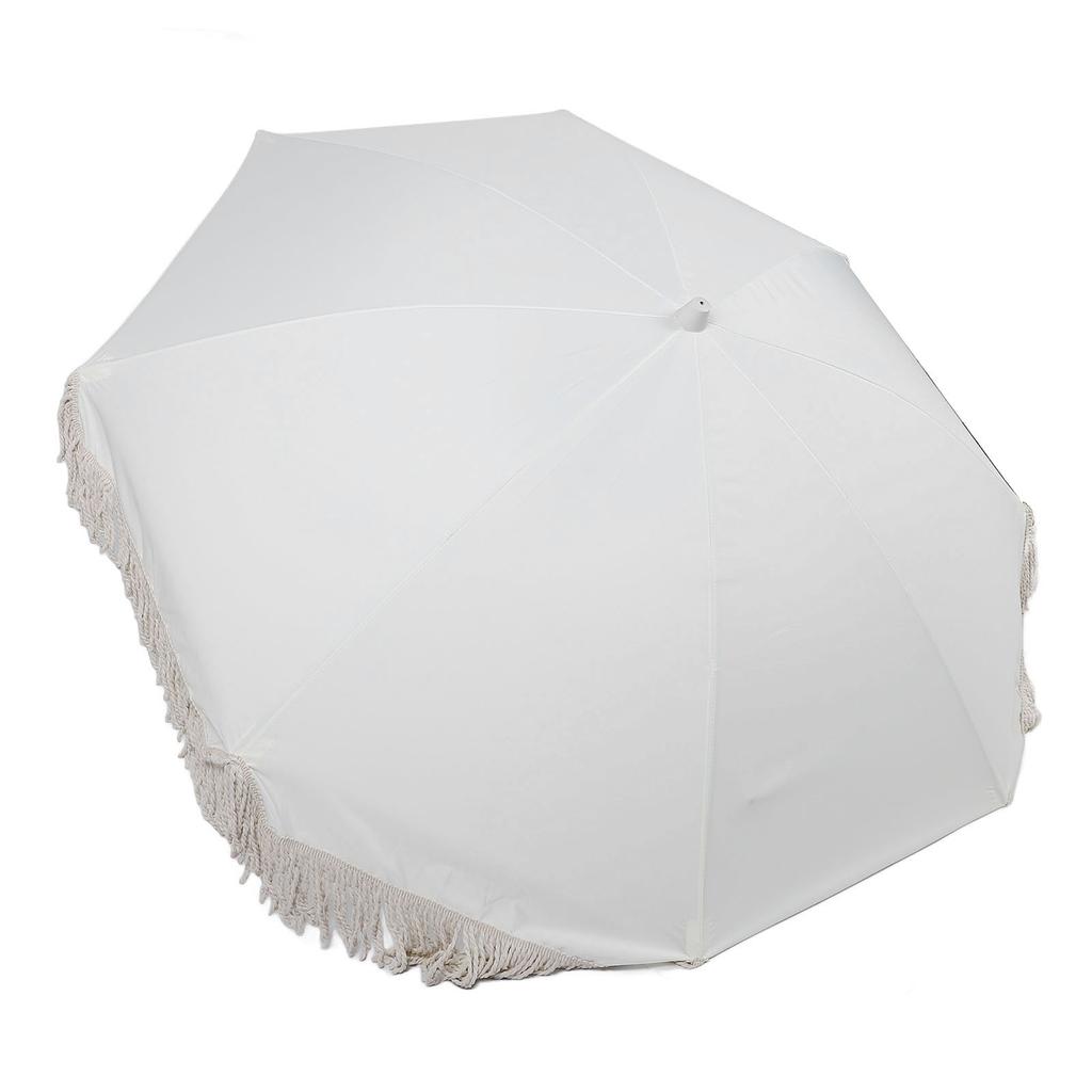 Patio Umbrella with Fringe 8 Fiberglass Ribs UV Proof Large Outdoor Table Market Umbrella for