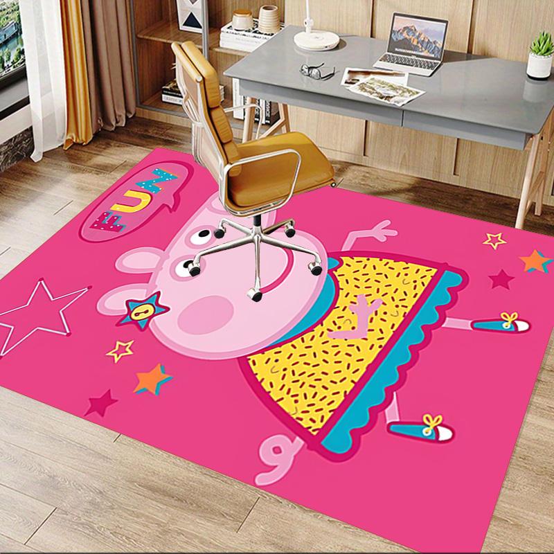 1pc Peppa Pig Fun Stars Carpet for Playroom Bedroom Living Room Sofa Home Decor,kids Game Area Rug Non-slip Floor Mat Y723128