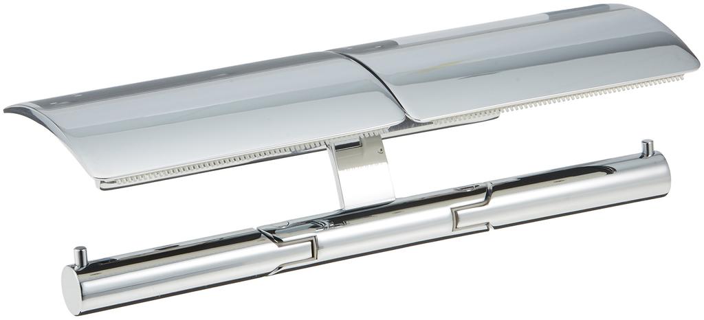 Двойной валик для бумаги TOTO с полкой, металлический, белый, подвижный стержень (Естественное дерево) YH63BKS#NW1