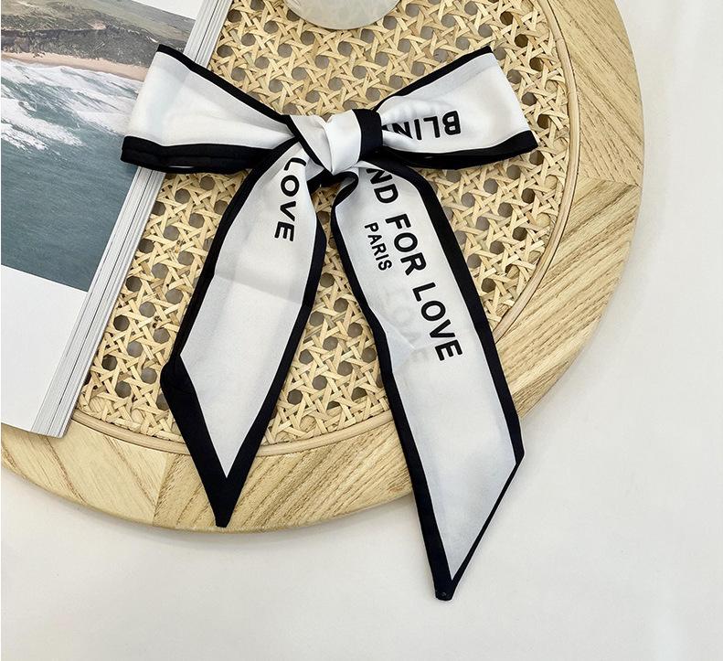 Long Silk Scarf, High-end New Versatile Hair Tie Streamer, Atmosphere Ribbon, Spring and Summer Decorative Scarf, Tied Bag Streamer