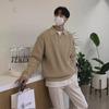 2024 Men's Korean Style Trendy Zipper Lapel Sweater - Autumn/Winter Casual Solid Color Long-Sleeved Knitted Jacket