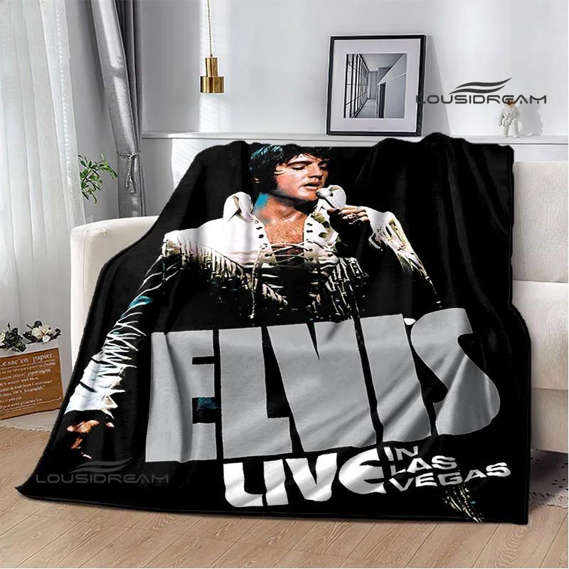 E-Elvis-Presley Retro print blanket blankets for beds Picnic blankets Flange blanket Soft and comfortable blanket birthday gift