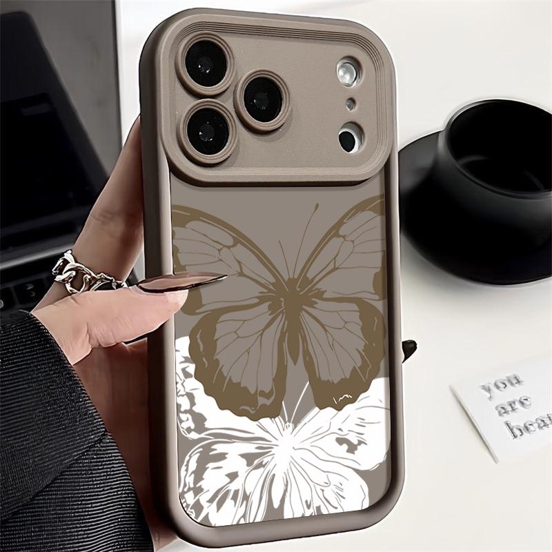 Красочный чехол-бампер из мягкого ТПУ с бабочкой для iPhone Air 16e 17 16 15 14 Pro Max 13 12 Pro 15 16 14 Plus Противоударный силиконовый чехол