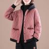 Women's Fall and Winter Loose Casual Hooded Warm Jacket Spring Long-sleeved Short Plaid Jacket