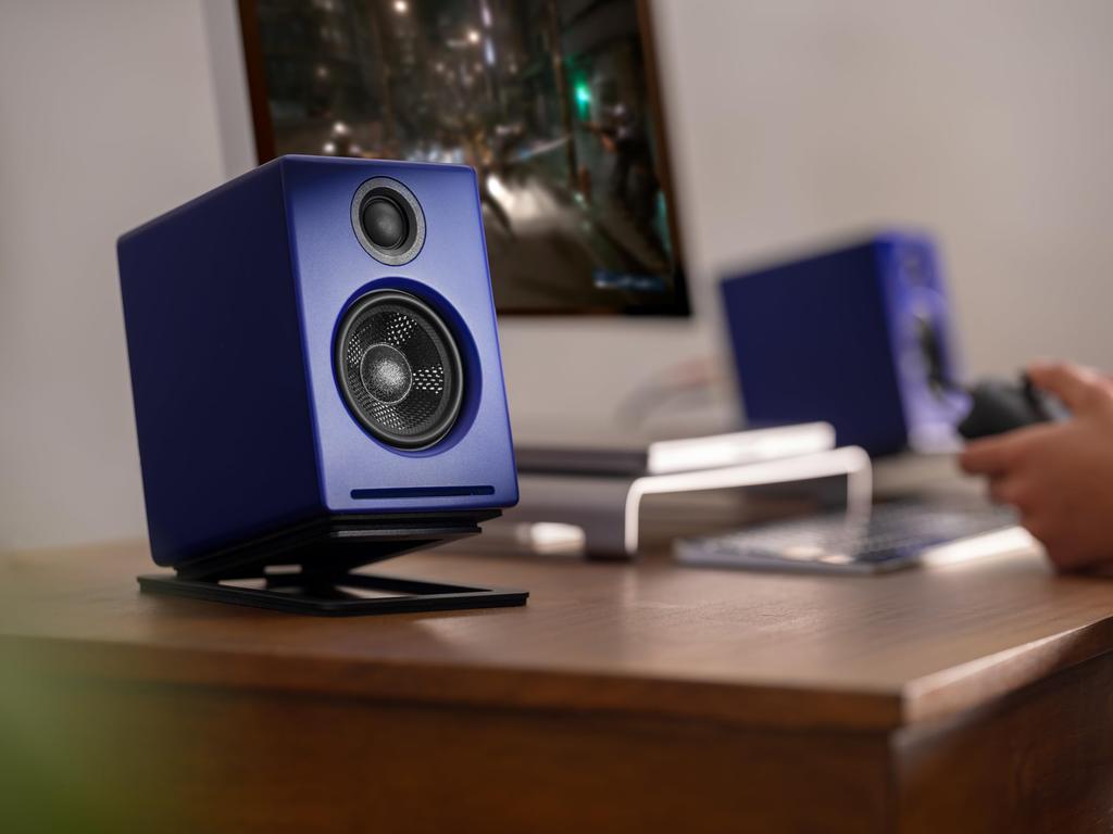 Беспроводной активный динамик l Bluetooth aptX 24-битный ЦАП-усилитель []совместимый с Audioengine A2+/встроенный (Матовый синий)