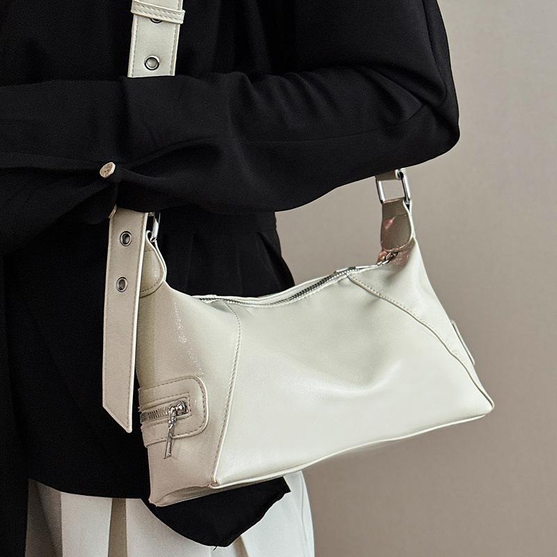 Нишевая дизайнерская сумка женская 2025 новая модная ретро сумка-багет из мягкой кожи большая вместимость для работы на плечо через плечо
