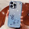 iPhone 16 Pro Max Case, Glitter Flower, Blue