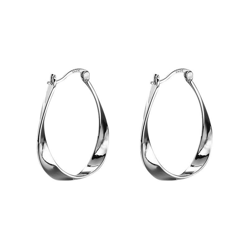 Кольца Мёбиуса витые серьги простые атмосферные украшения для ушей женские серьги высокого чувства серебряные иглы модные