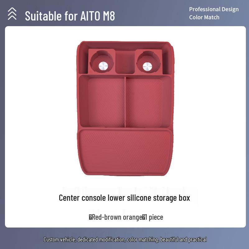 AITO M8 Center Console Silicone Storage Box - Fits 26 Models, Decorative Car Interior Accessory