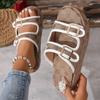 Fashion Summer Women Slippers Vacation Travel Beach Double-buckle Sandals Holiday Printing Slippers Fashion Platform Shoes Slides Women