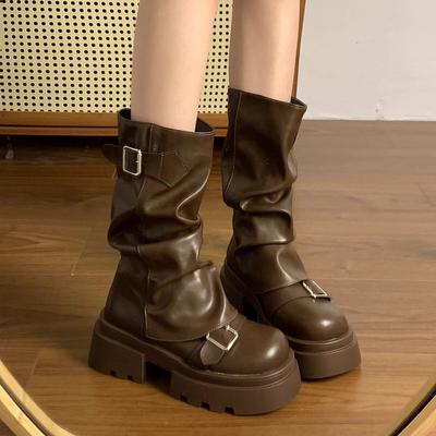 Модные короткие женские ботинки 2025 новая весна и осень зима ретро ботинки на мидсоли в стиле Майяр