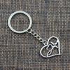 Fashion Keychain 25x31mm Heart ECG Heartbeat Love Silver Color Pendants DIY Men Jewelry Car Key Chain Ring Holder Souvenir Gift