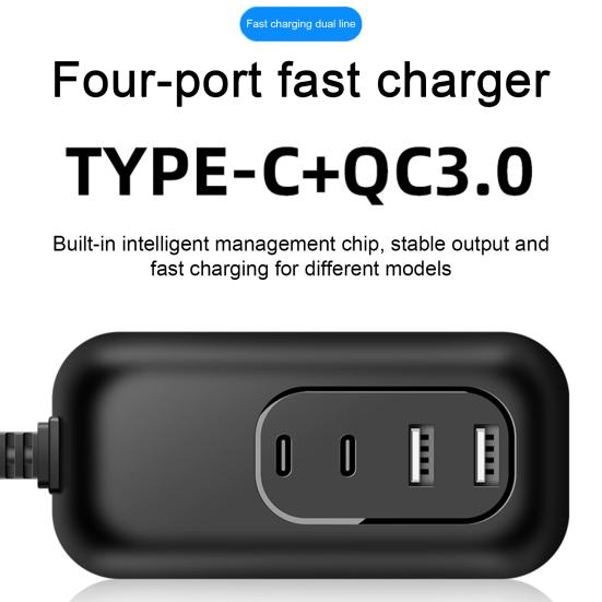 Многопортовое зарядное устройство USB, удлинитель Plug Play, компактный размер, широкая совместимая розетка для зарядной станции для телефона