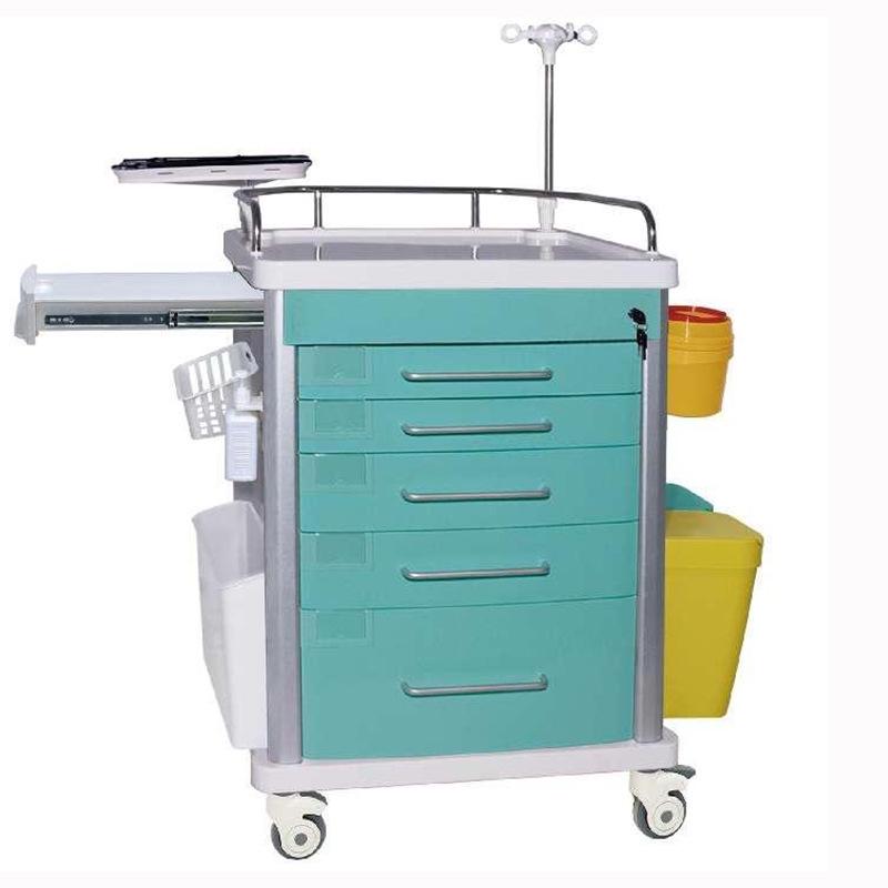 Multifunctional Medical Emergency Crash Cart with Thickened Stainless Steel for Medications